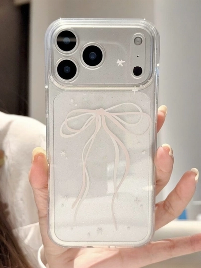 Shirin bantli shaffof telefon g‘ilofi iphone uchun 11,12,13,14,15,16,17,17 pro, 17 pro max - 