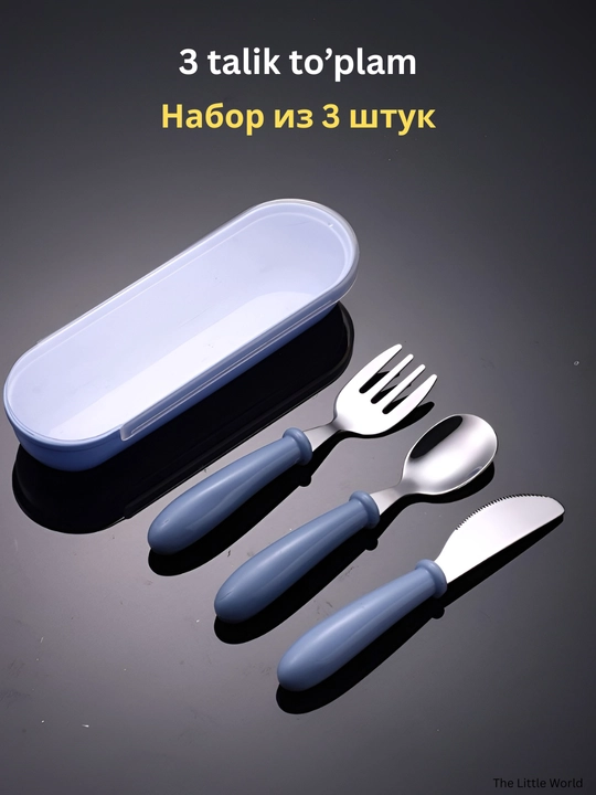 Детский набор столовых приборов из нержавеющей стали, ложка, вилка, нож