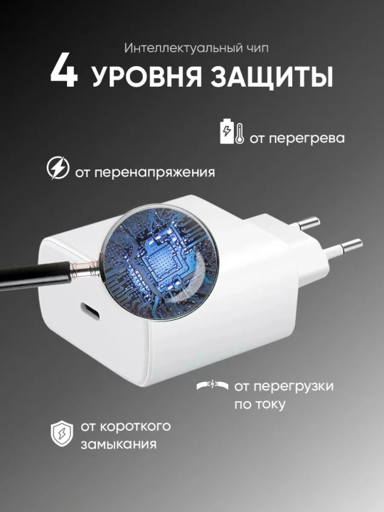 Зарядное устройство 20/45W PD адаптер USB-C -  pарядное устройство