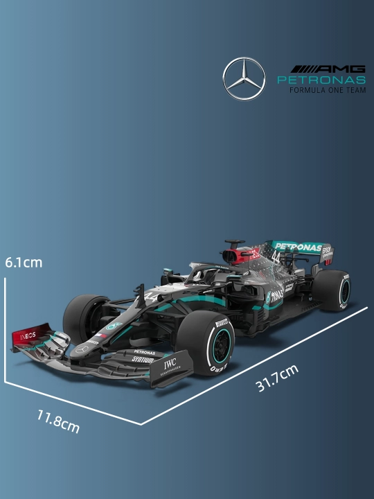 Masofadan boshqariladigan elektr Formula-1 Mercedes 1:18 poyga modeli
