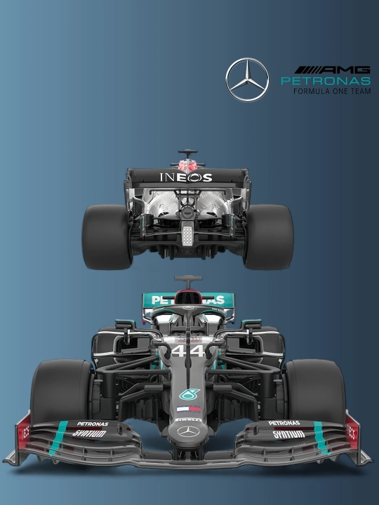 Masofadan boshqariladigan elektr Formula-1 Mercedes 1:18 poyga modeli