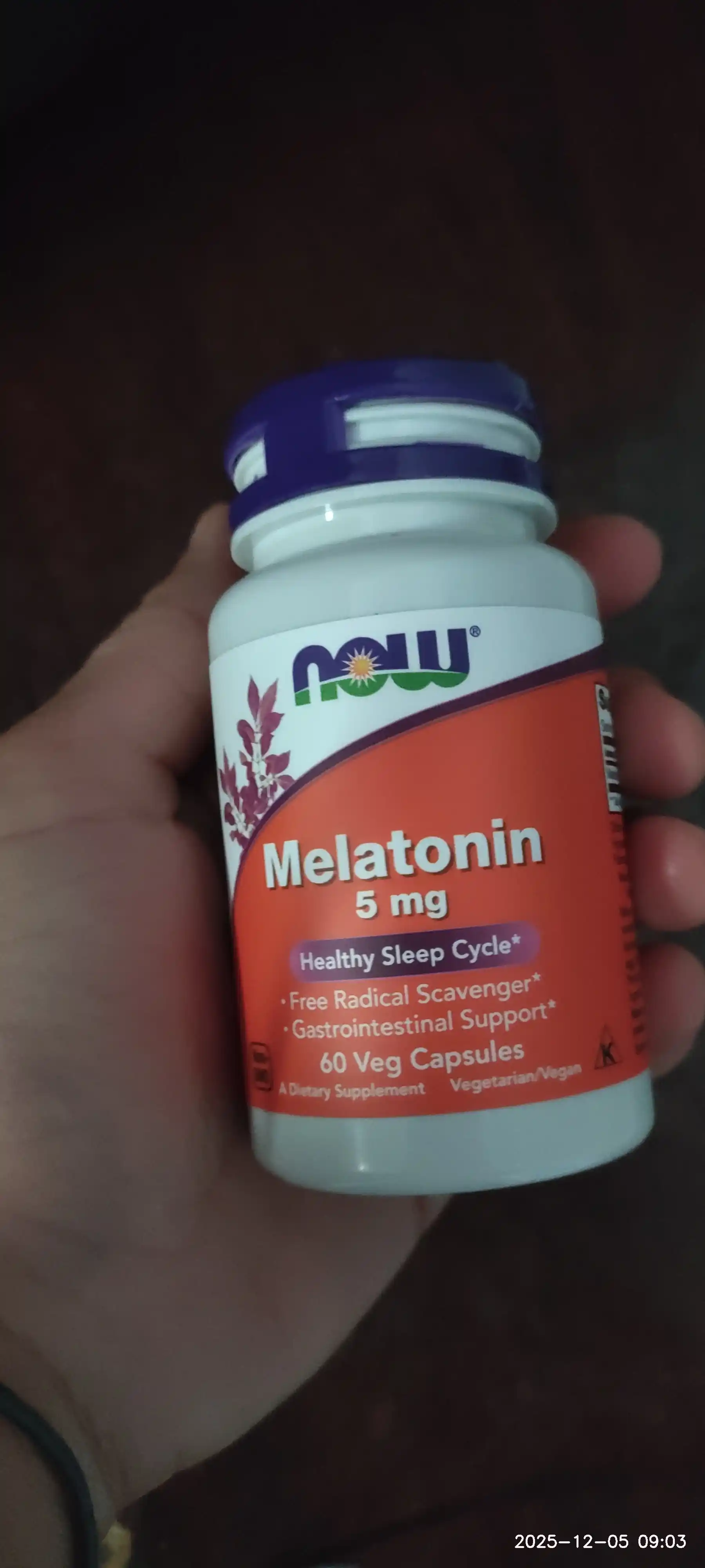 Мелатонин NOW Supplements, цикл здорового сна, 5 мг, капсулы Халяль