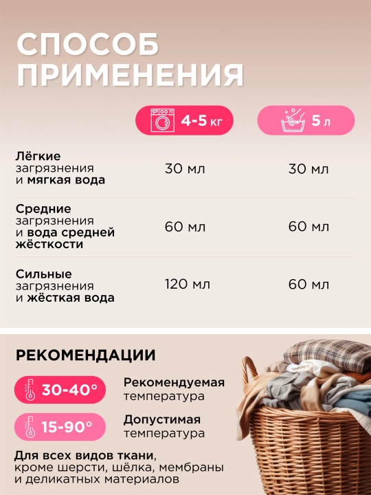 Гель для стирки SYNERGETIC COLOR концентрированный, 1,5 л (50 стирок)