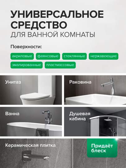 Гель для сантехники SYNERGETIC Лимон и бергамот "Кристальная чистота", 1,5 л