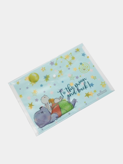 Папки-конверты на кнопке пластиковые ErichKrause® Cute Animals, A4, 54909 — ERKR-54909-ГОЛУБ