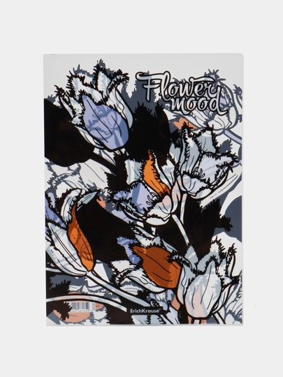 4 ta plastik burchakli papkalar to'plami ErichKrause® Tulips, A4, 54038 xil o'lchamda