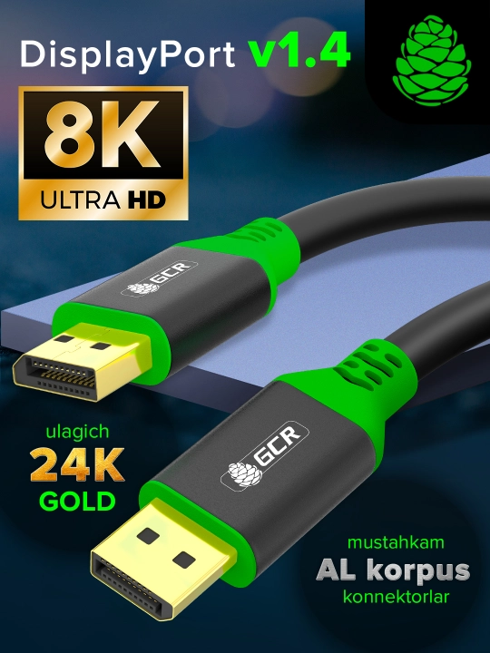 Кабель DisplayPort v1.4 8K 60Hz 4K 32 Гбит/с металлический корпус для ТВ PS3 PS4 X-Box 360 - 