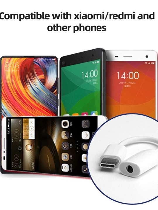 Uch kirishli OTG adapter,  Apple + Android + Type-C, Apple USB-C dan 3.5 mm ga o‘tkazgich