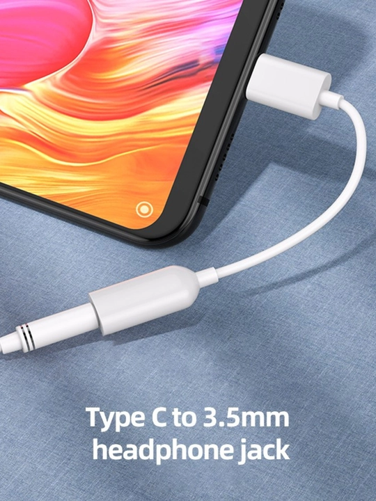 Uch kirishli OTG adapter,  Apple + Android + Type-C, Apple USB-C dan 3.5 mm ga o‘tkazgich