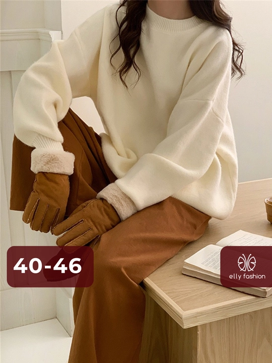 Svitеr ayollar uchun toqilgan ELLY FASHION oversize, iliq - 
