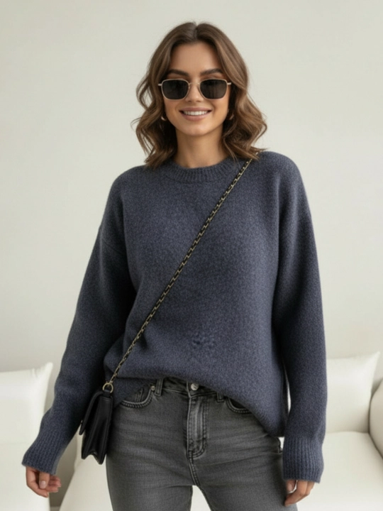 Svitеr ayollar uchun toqilgan ELLY FASHION oversize, iliq