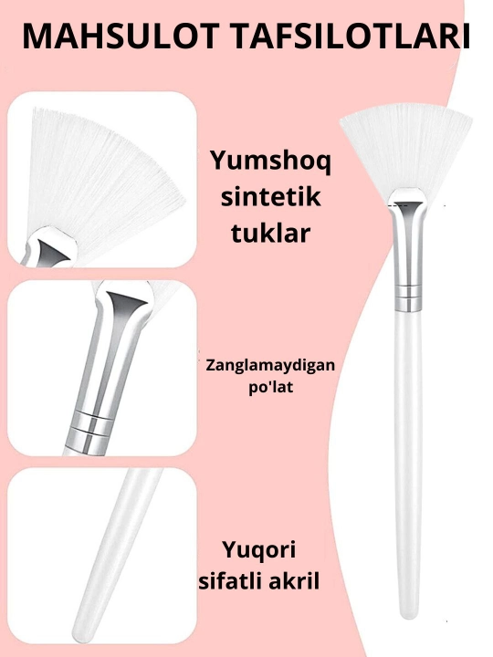 Yuz maskalarida pilingda va kremlarni chuqur surishda qo'llash uchun cho'tka