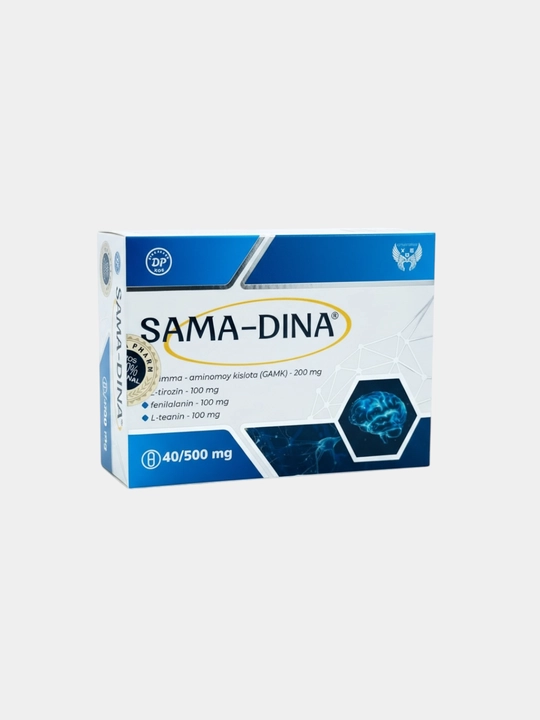 Sama-Dina 500 мг 40 капсул — спокойствие, ясность ума, поддержка нервной системы - 