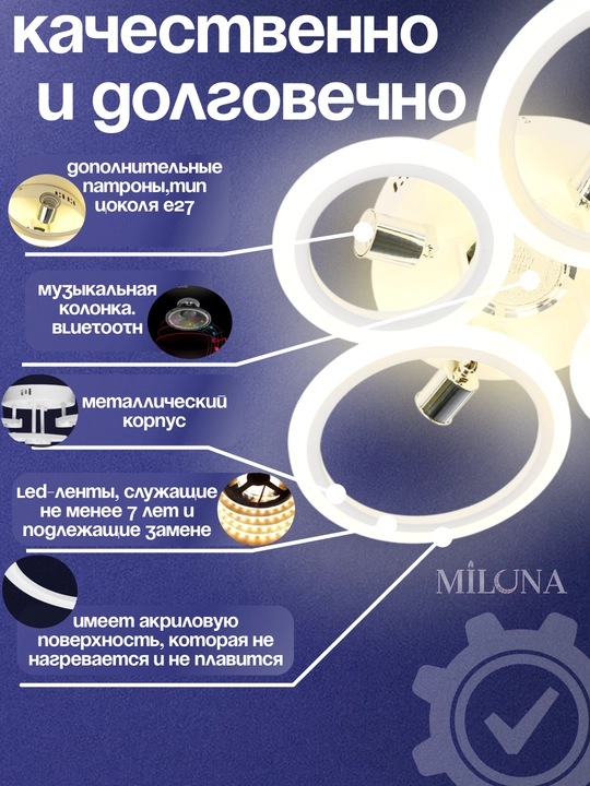 Shift uchun LED qandil, osma lyustra, zamonaviy lyustra, lyustra, 3 yorug'lik rejimi