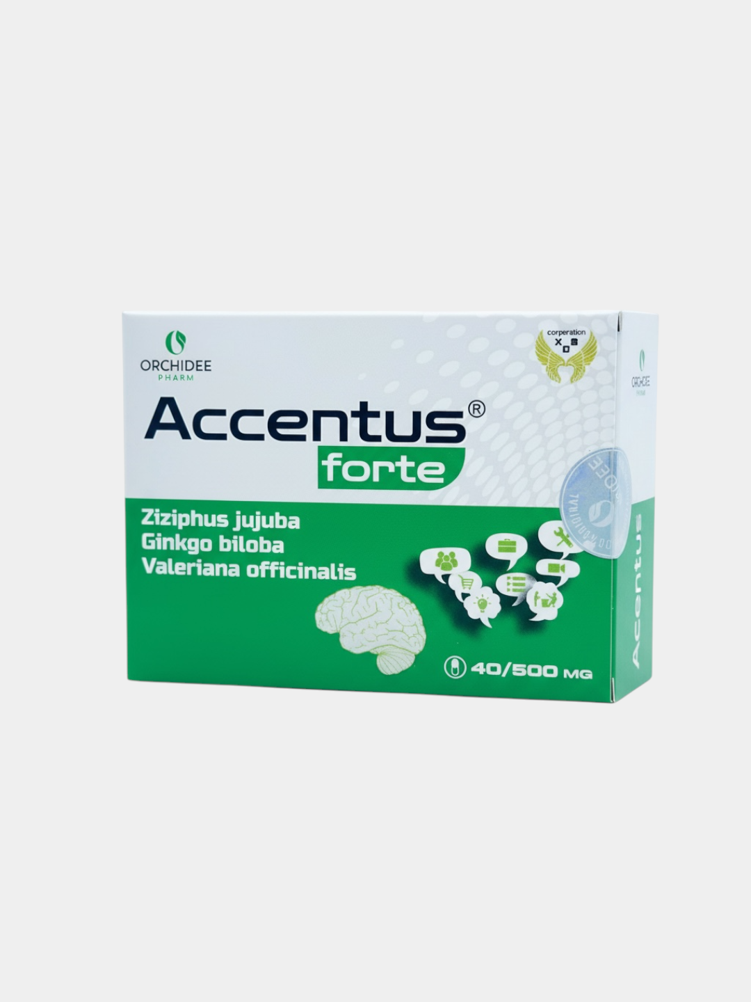 Accentus Forte 500 мг 40 капсул — спокойствие, память, крепкий сон - 