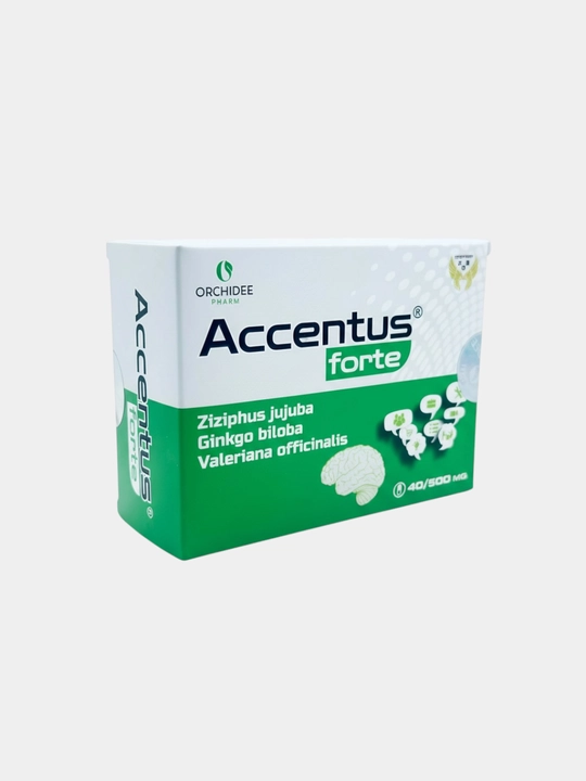 Accentus Forte 500 мг 40 капсул — спокойствие, память, крепкий сон