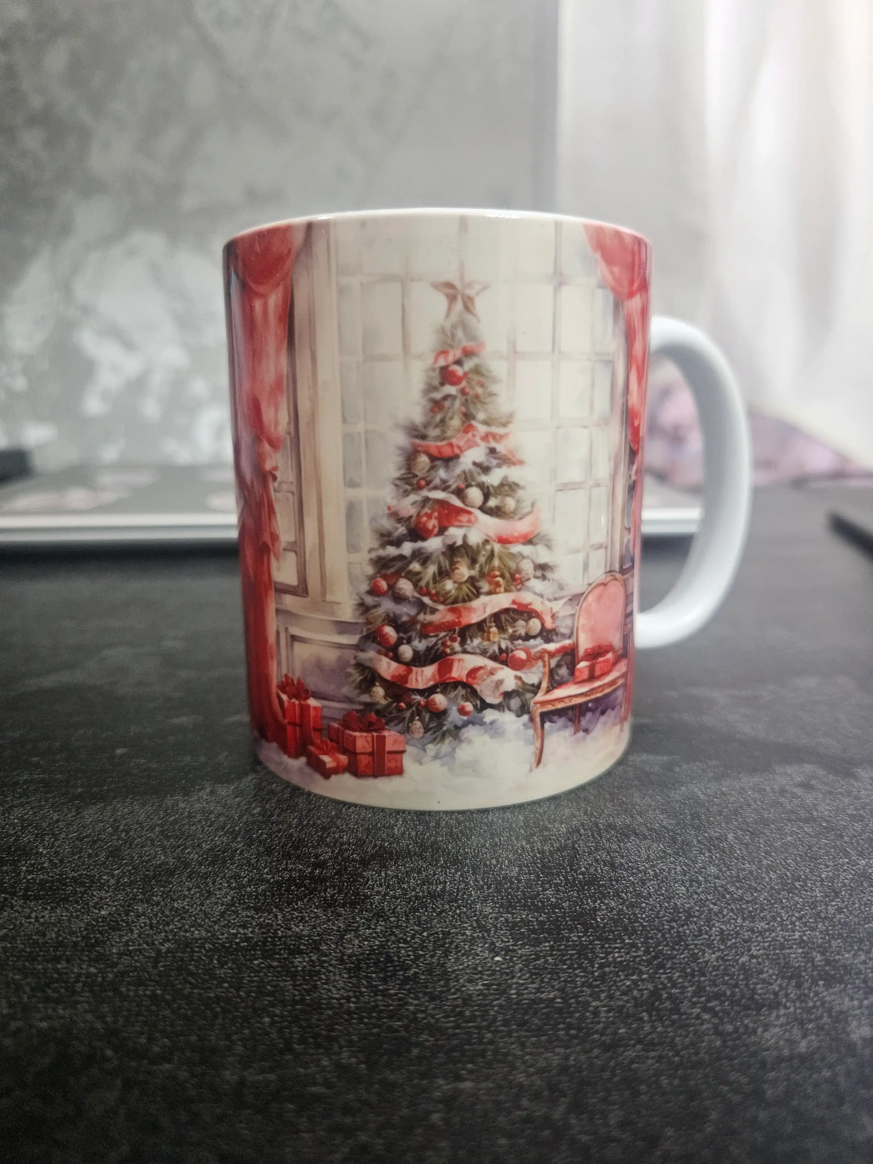Bosma krujkalar, qish fasli printlari bilan sovg'a uchun, choy va kofe uchun