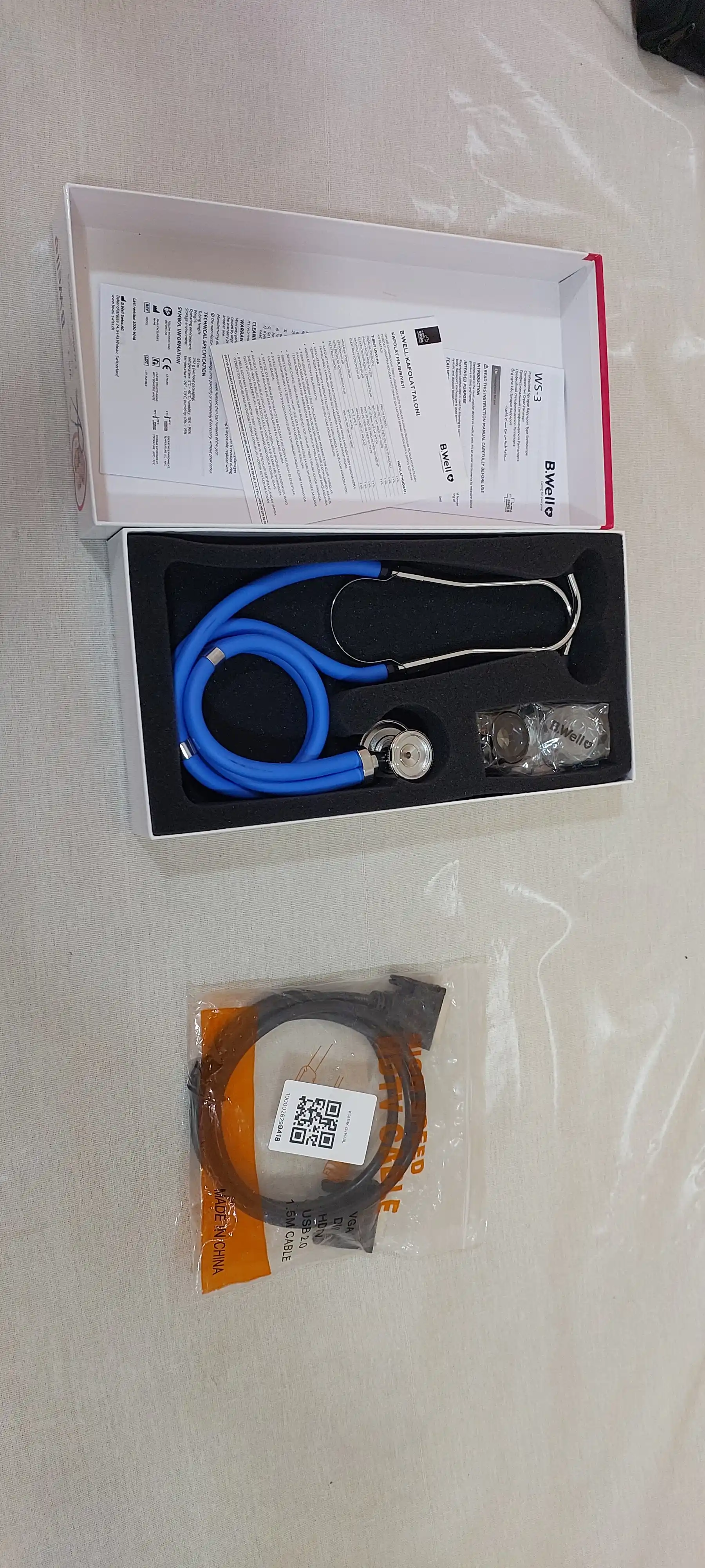 Rapaport professional stetoskopi, WS-3 modeli, B.Well butlovchi qismlari bilan