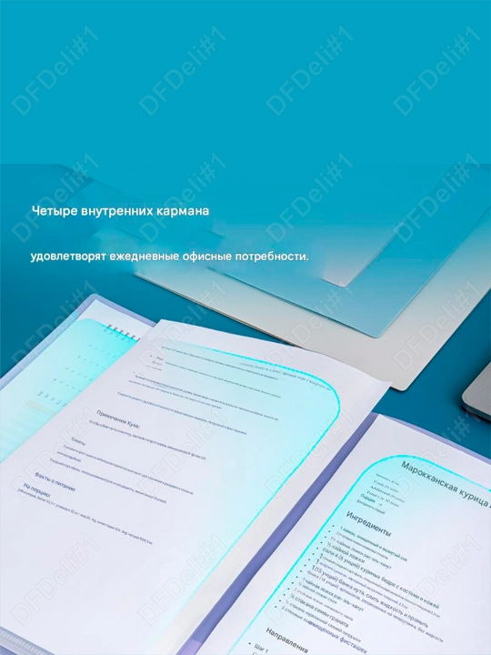 Папка-уголок с 4отд. NS185 Deli, 185-NS