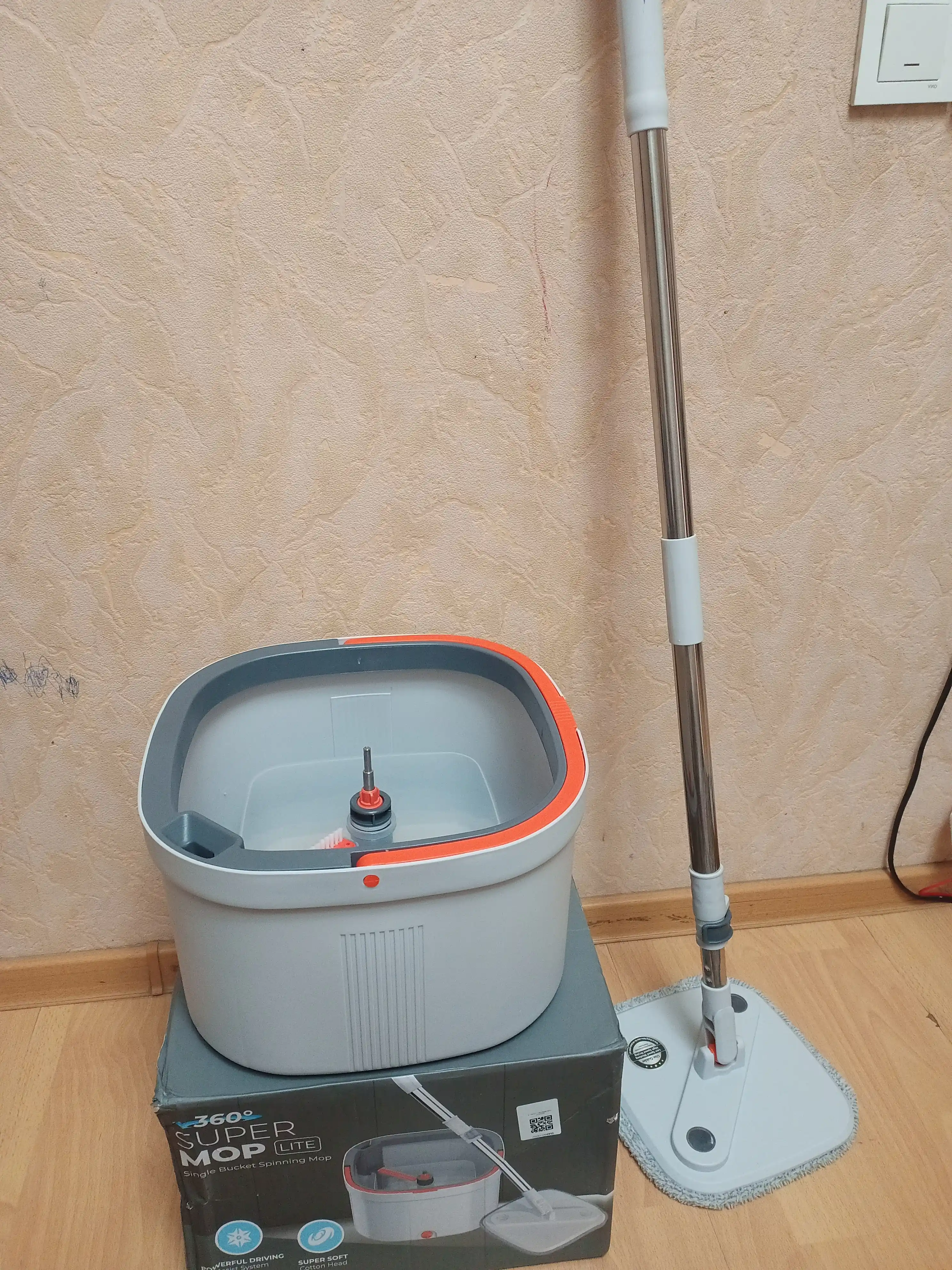 Умная швабра из микрофибры c ведром, моет только чистой водой, 2.5 литра