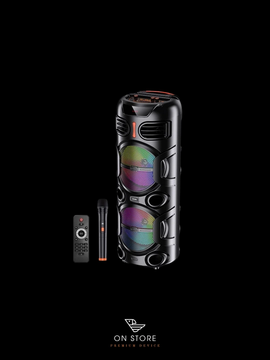 Портативная колонка KAKUSIGA KK-8203 с подсветкой и микрофоном