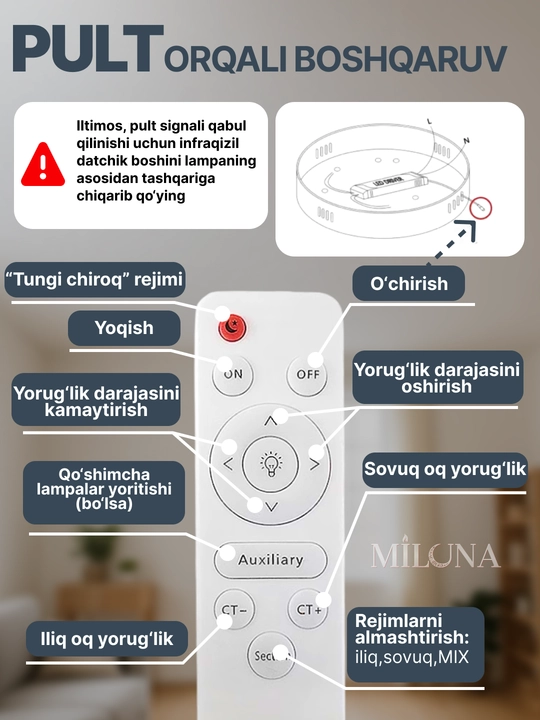 Shift uchun LED qandil, osma lyustra, zamonaviy lyustra, lyustra, 3 yorug'lik rejimi