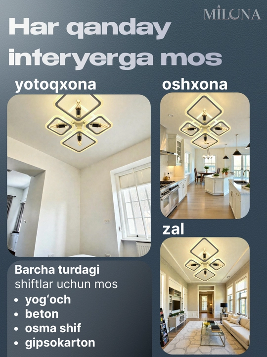 Shift uchun LED qandil, osma lyustra, zamonaviy lyustra, lyustra, 3 yorug'lik rejimi