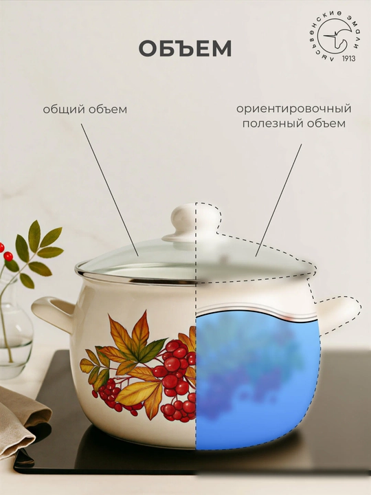 Набор кухонной посуды, Набор кастрюль Лысьвенские эмали, 2, 3.5, 5 литров