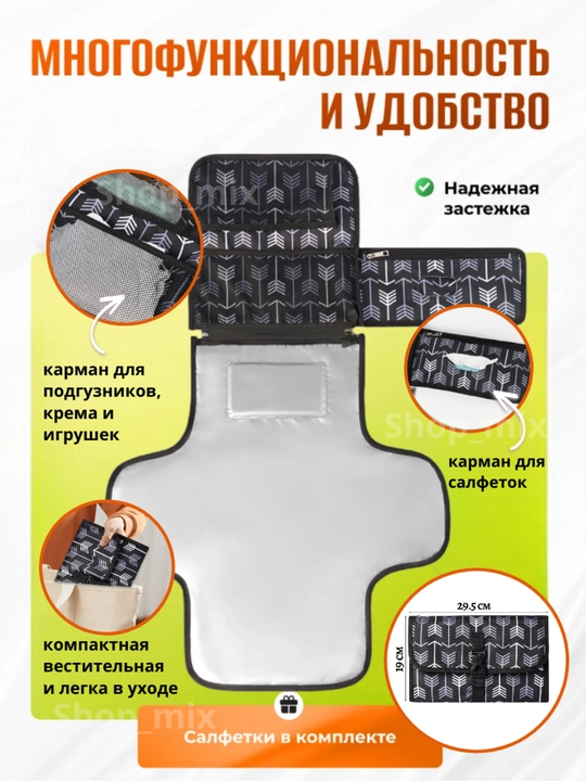 Сумка органайзер для мамы, пеленальный коврик для новорожденных, органайзер для авто