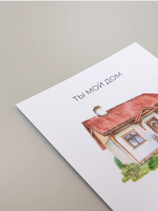 Kvadrat otkritka, oʻlchami 10*10, konvert bilan birga