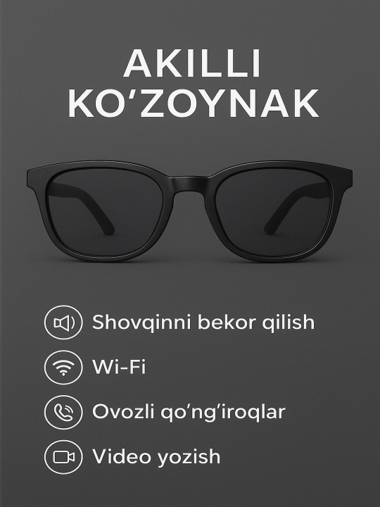 Smart Glasses X1 – 5-функциональные умные очки с записью видео - 