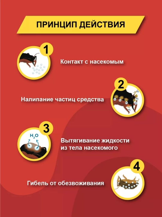 Средство против постельных клопов Gektor, отрава порошок от насекомых, яд, комплект 500 мл