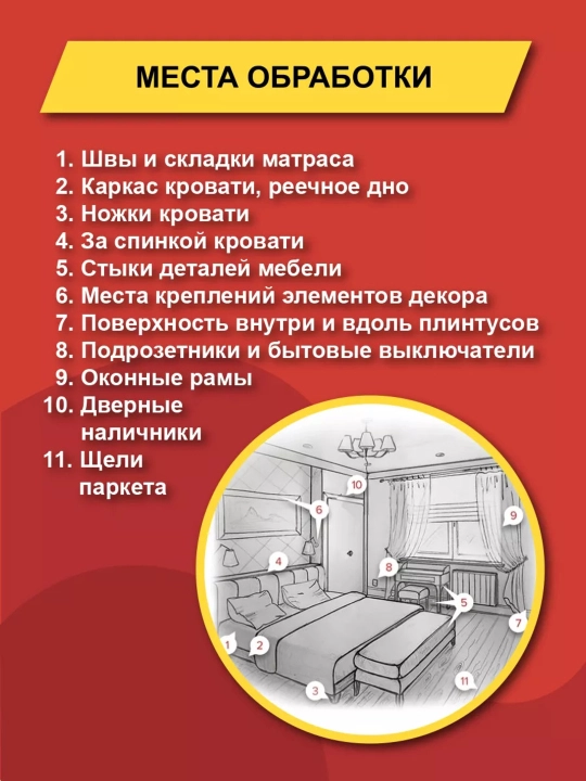 Средство против постельных клопов Gektor, отрава порошок от насекомых, яд, комплект 500 мл