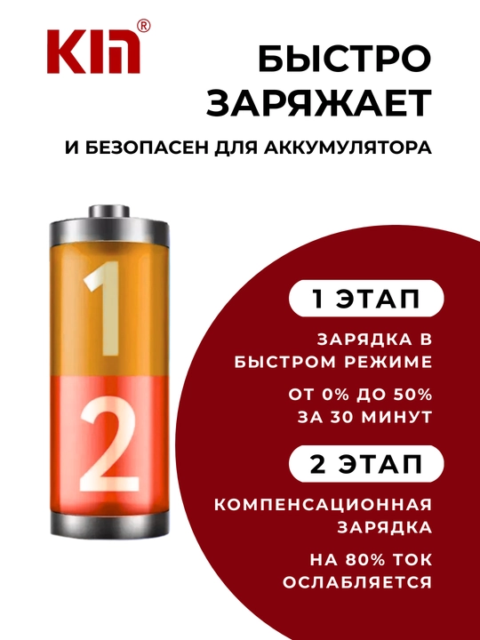 Сетевое зарядное устройство KIN KC66 66W 3 порта QC3.0 PD быстрая зарядка