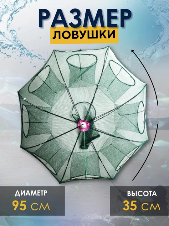 Qisqichbaqa tuzog'i soyabon, neylon mato, metall ramka, plastik qo'shimcha