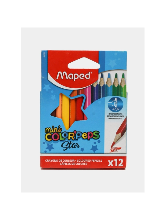 Maped Mini Color’Peps rangli qalamlari, 12 xil rang, sovg‘a sifatida 832500 dan ortiq o‘tkirlagich - 