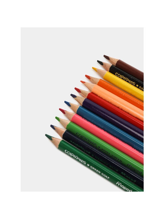 Maped Mini Color’Peps rangli qalamlari, 12 xil rang, sovg‘a sifatida 832500 dan ortiq o‘tkirlagich