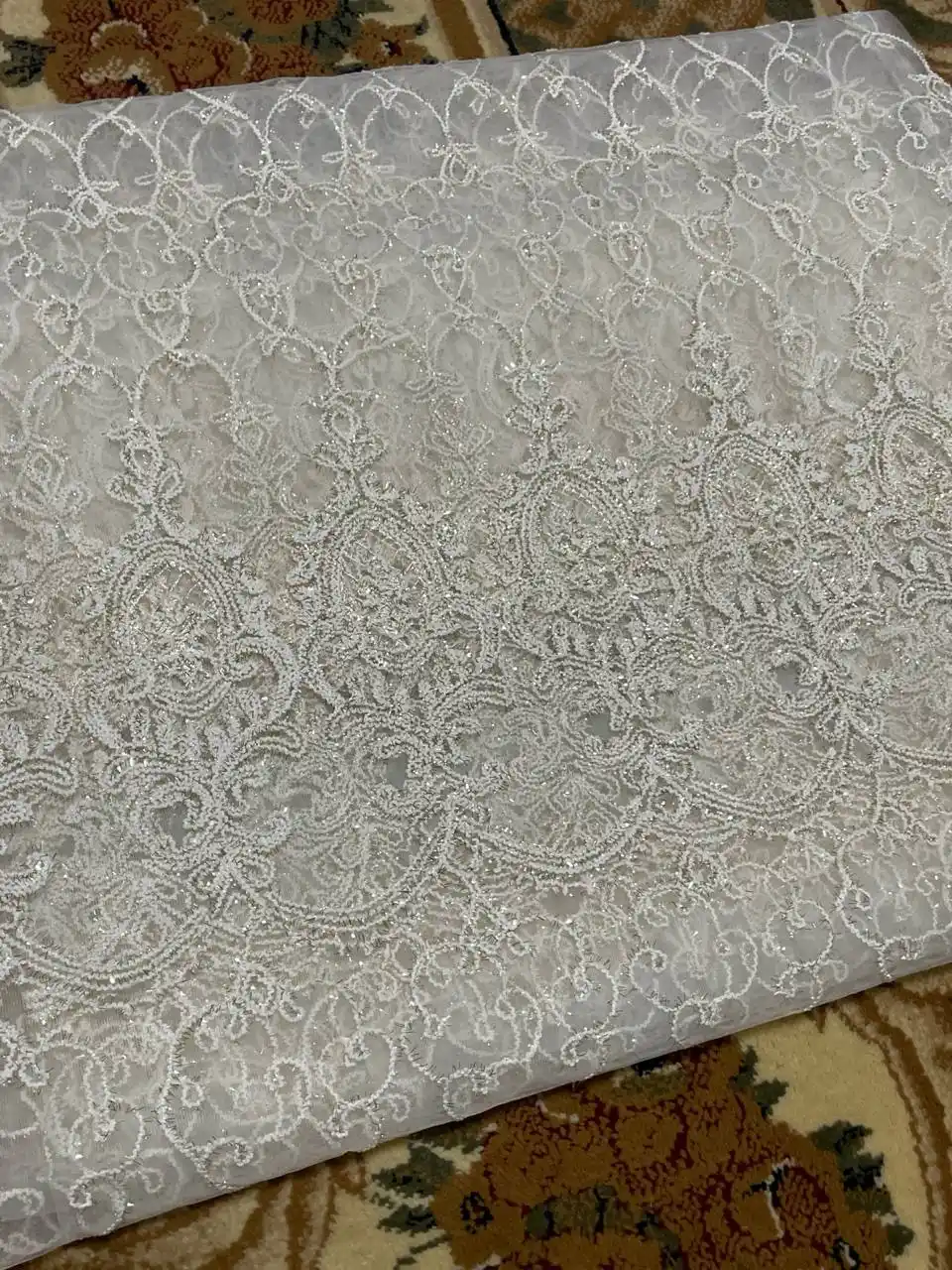 Tyul parda, tikilgan naqshli, yotoqxona pardasi, mehmonxona pardasi, 2.90*3