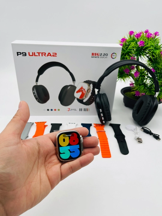 Smart Watch Ultra и Smart Watch 10, наушники Pods 2, ремешки 8–10 штук