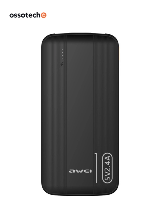 Awei P20K — 10000 mAh Power Bank с быстрым зарядом, 2 порта, мини-формат - 