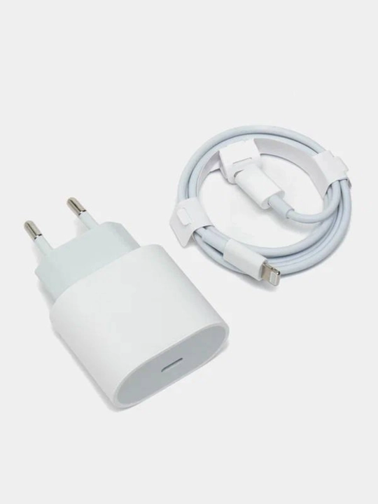 IPhone uchun 20W tezkor zaryadlovchi to‘plam, USB-C adapter va Lightning kabeli 1 m