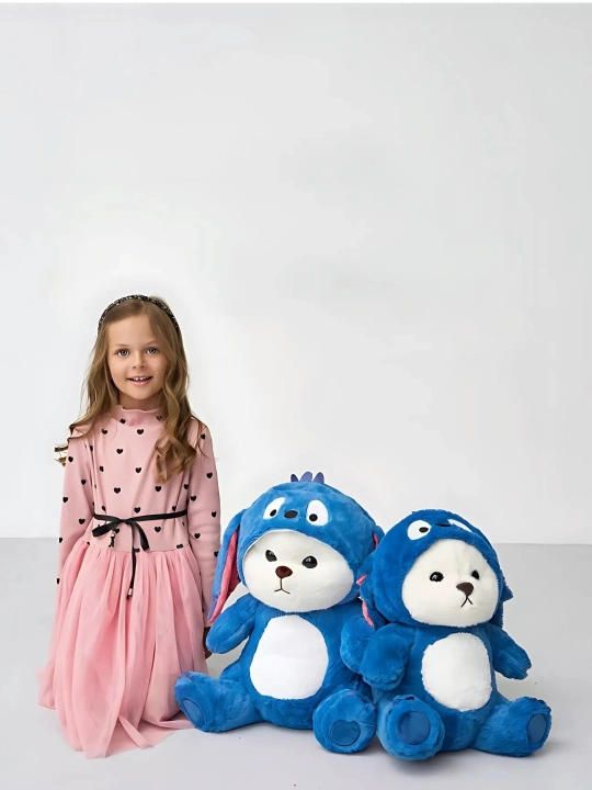 Мишка в костюме Стича, с капюшоном, мягкая игрушка для детей, 65 см