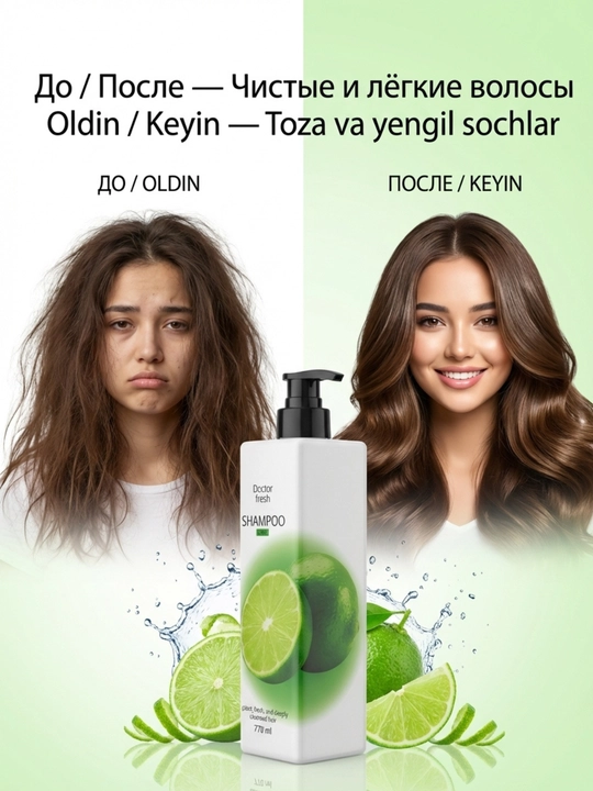 Шампунь Doctor Fresh, 770 мл, подходит для всех типов волос