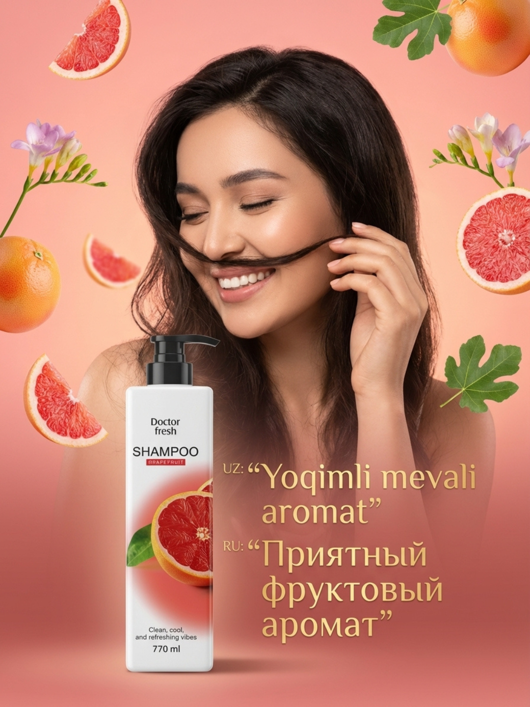 Doctor Fresh Shampuni, 770 ml, barcha soch turlari uchun mos