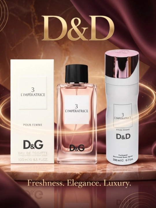 Dolce gabbana, D&G, Ayollar uchun parfyumeriya to'plami, D&Gatir 100 ml, dezodarant 200 ml