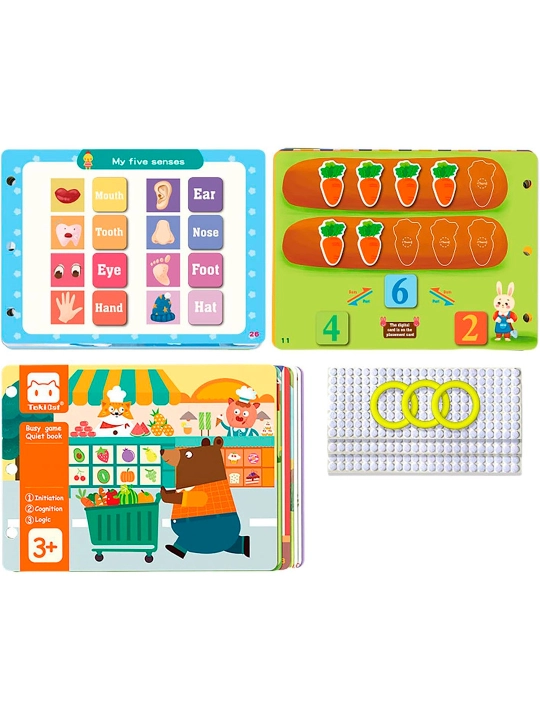 Развивающая Busy Book – 30 страниц, 180+ элементов, 3+