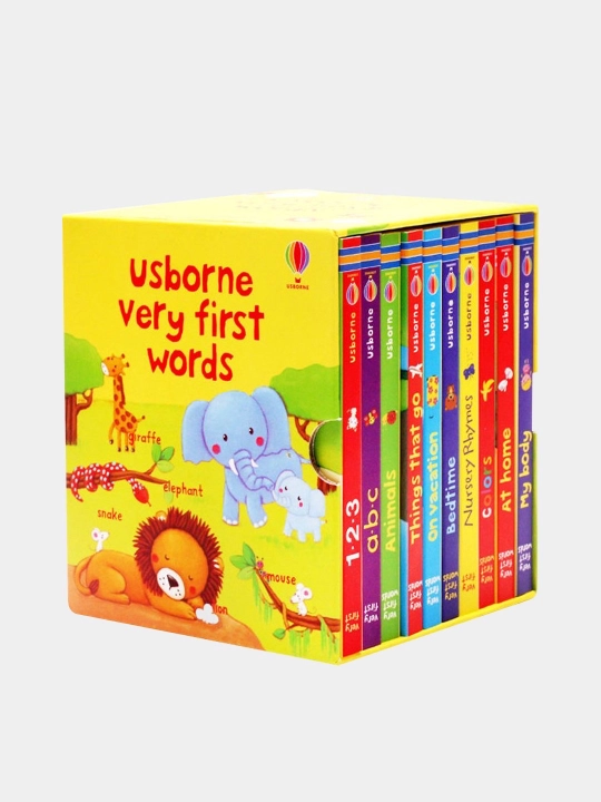 Usborne Very First Words —  10 ta rivojlantiruvchi karton kitoblar to`plami