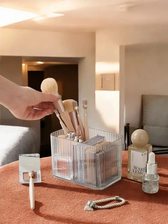Kosmetik organizer Gold akril quti – paxtrali disk va paxta tayoqchalari uchun