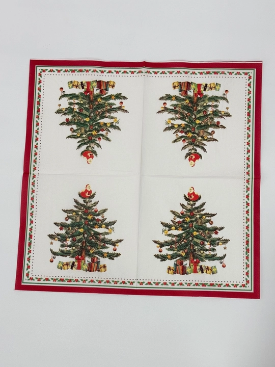 Yangi yil bezakli salfetkalar stol bezatish uchun 12 dona, 33×33 sm