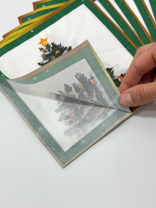 Yangi yil bezakli salfetkalar stol bezatish uchun 12 dona, 33×33 sm